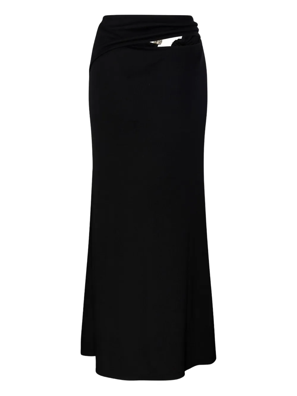 Christopher Esber knot-detail ribbed-knit maxi skirt Zwart