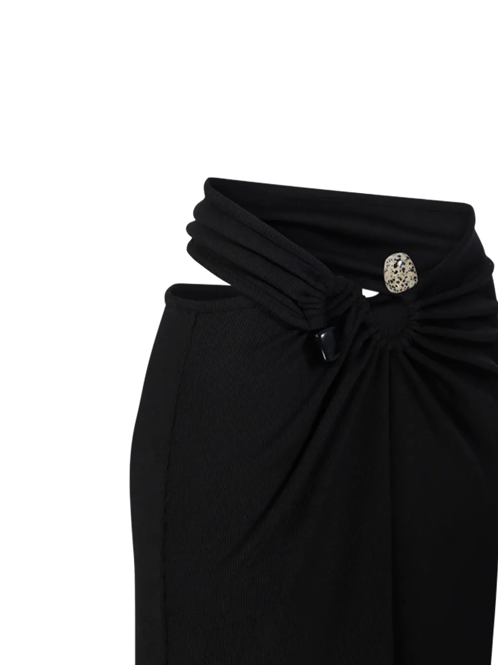 Christopher Esber knot-detail ribbed-knit maxi skirt Zwart