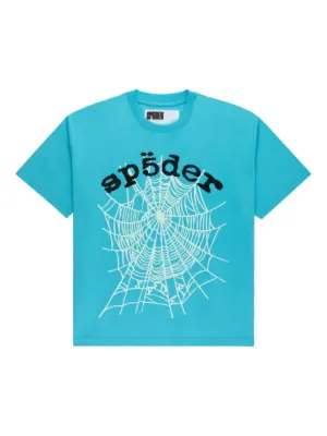 SP5DER Spider Web Logo T-shirt | Blue | FARFETCH