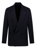 Lardini double-breasted flower-embellished blazer - Blue