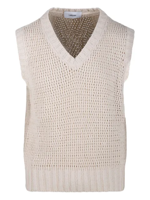 Lardini V-neck open-knit sweater