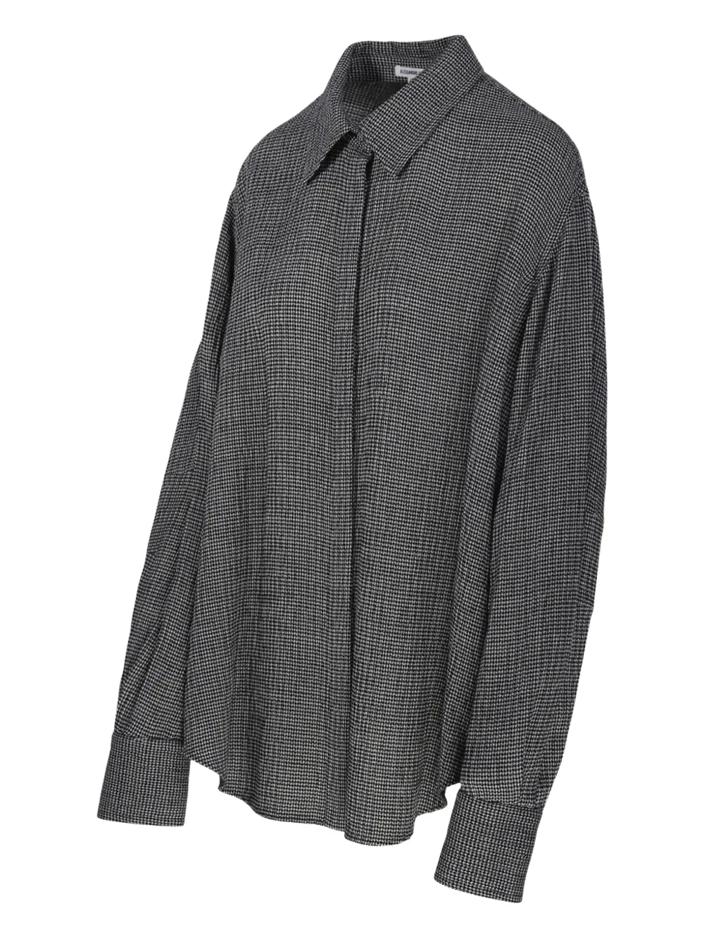 ALESSANDRO VIGILANTE houndstooth-pattern collared shirt Grijs
