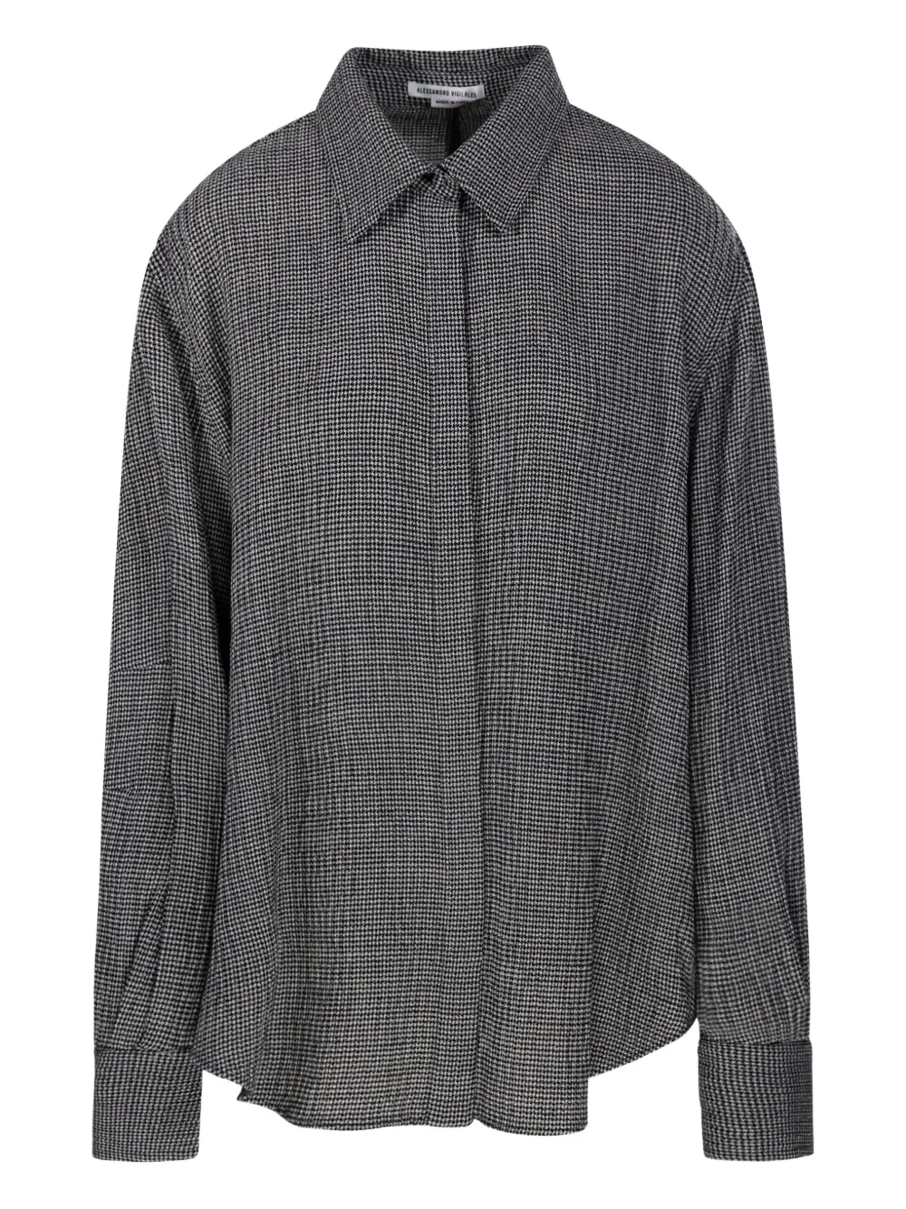 ALESSANDRO VIGILANTE houndstooth-pattern collared shirt | Grey | Image 1