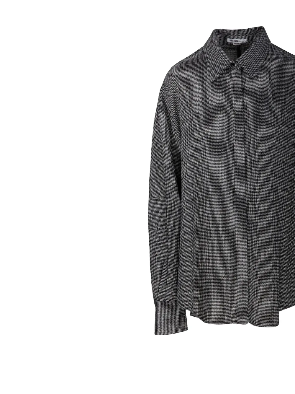 ALESSANDRO VIGILANTE houndstooth-pattern collared shirt Grijs