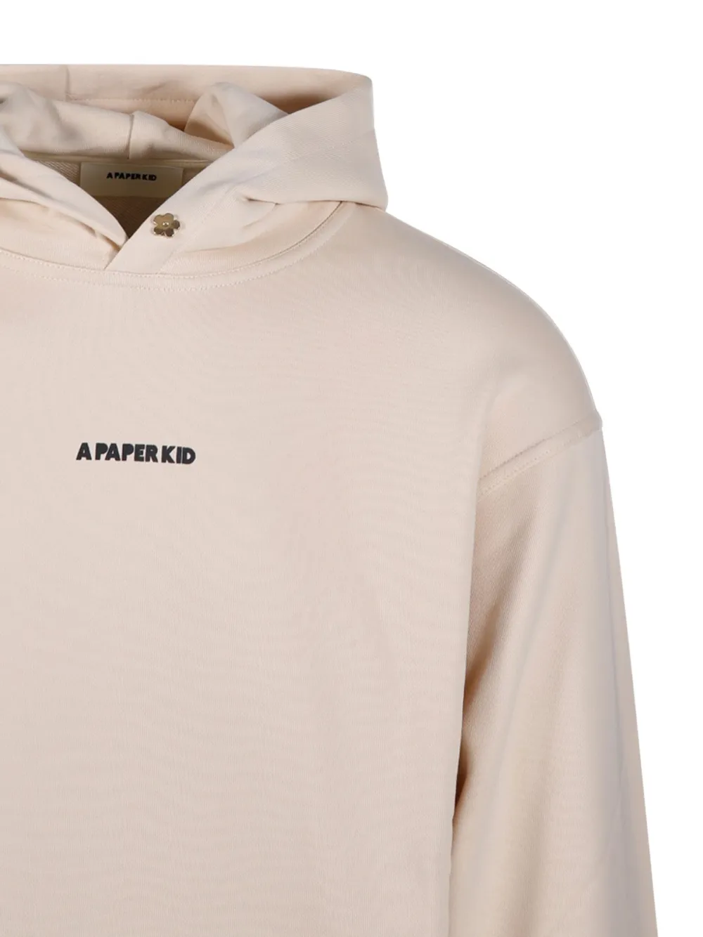 A Paper Kid Hoodie met geborduurd logo Beige