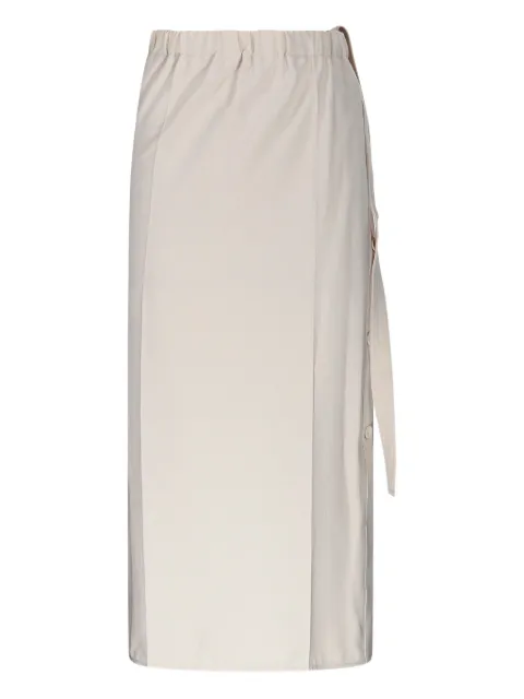 SANDBEIGE elasticated-waist tie-detail skirt