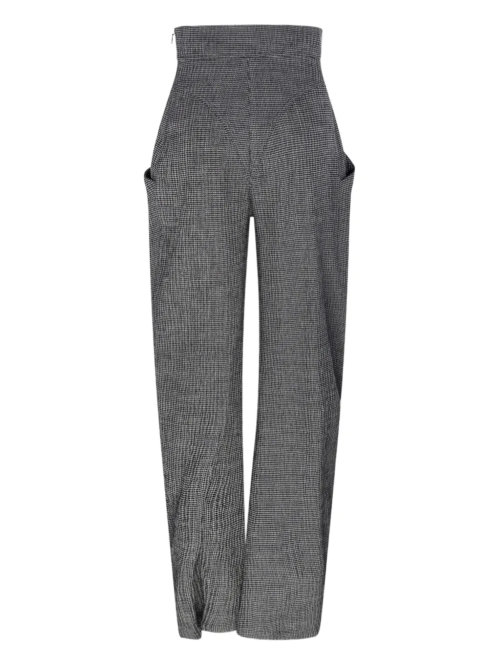 ALESSANDRO VIGILANTE high-waisted houndstooth trousers Grijs