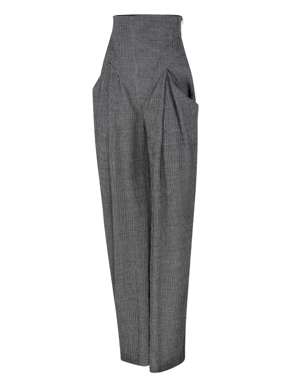 ALESSANDRO VIGILANTE high-waisted houndstooth trousers Grijs