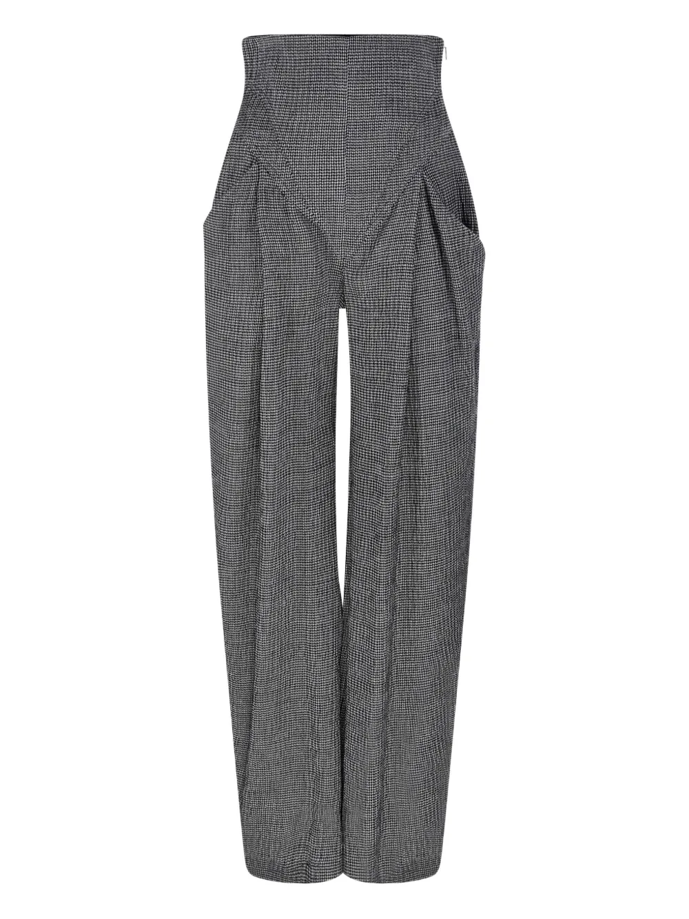 ALESSANDRO VIGILANTE high-waisted houndstooth trousers - Grey