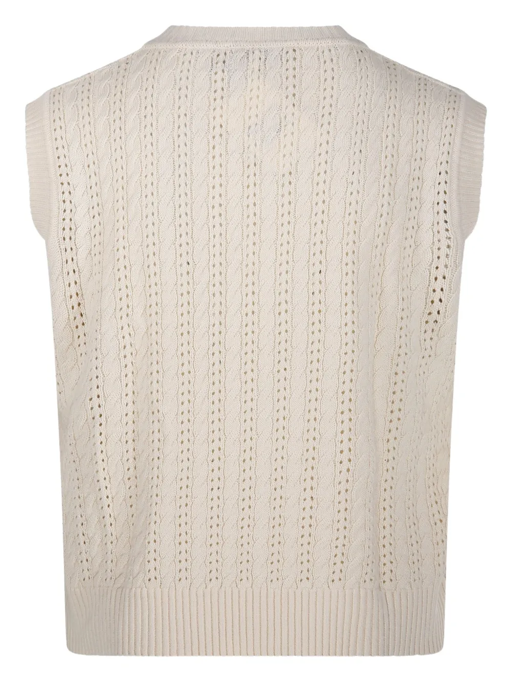 DUNST cable-knit V-neck waistcoat | Waistcoats & Gilets | Image 2