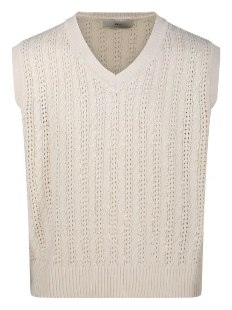 DUNST cable-knit V-neck waistcoat
