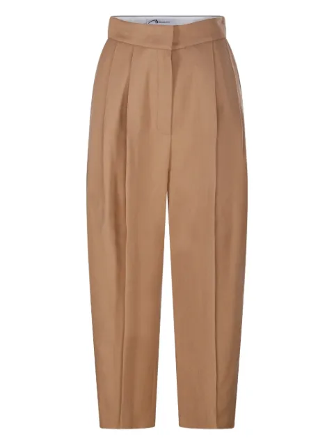 SANDBEIGE pleated high-waisted trousers