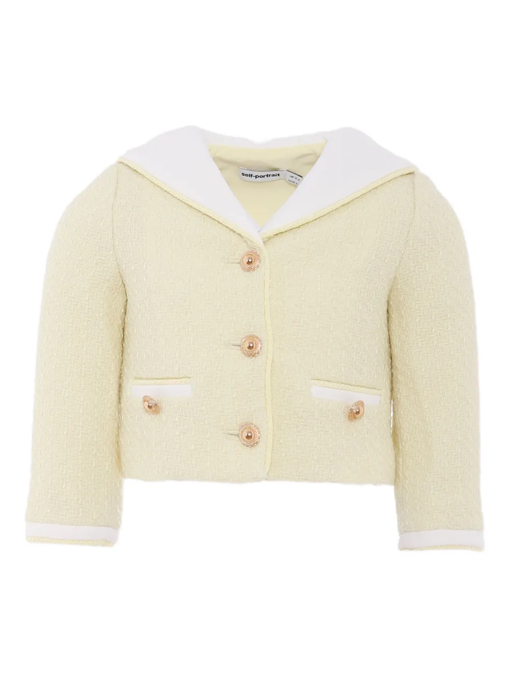 Self-Portrait Kids bouclé jacket | Yellow | Image 1