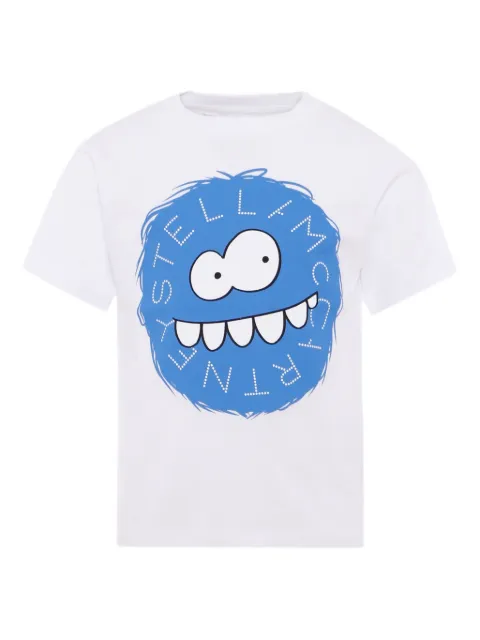 Stella McCartney Kids monster-face organic-cotton T-shirt