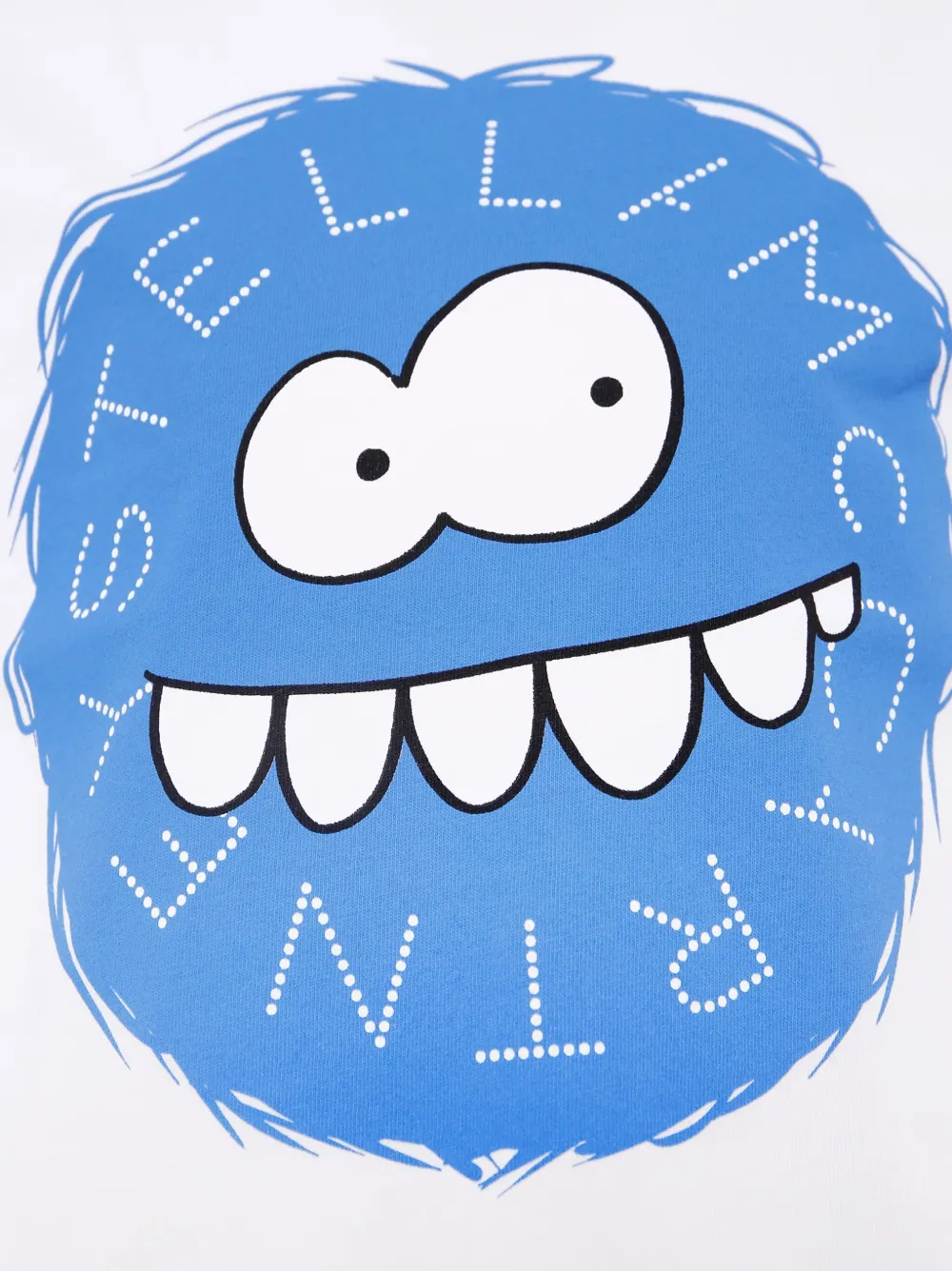 Stella McCartney Kids monster-face organic-cotton T-shirt Wit
