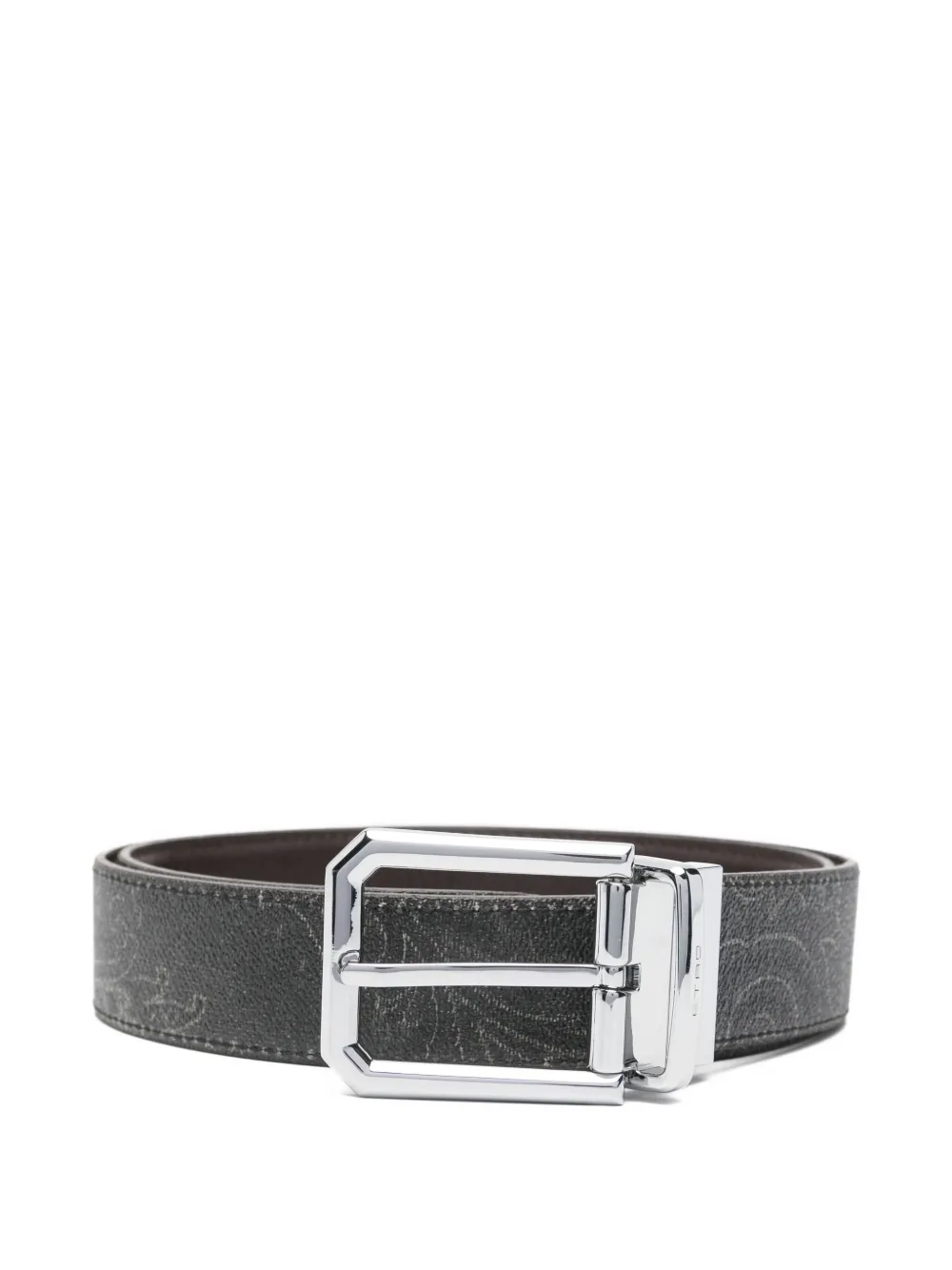 ETRO Leren riem met paisley-print Zwart