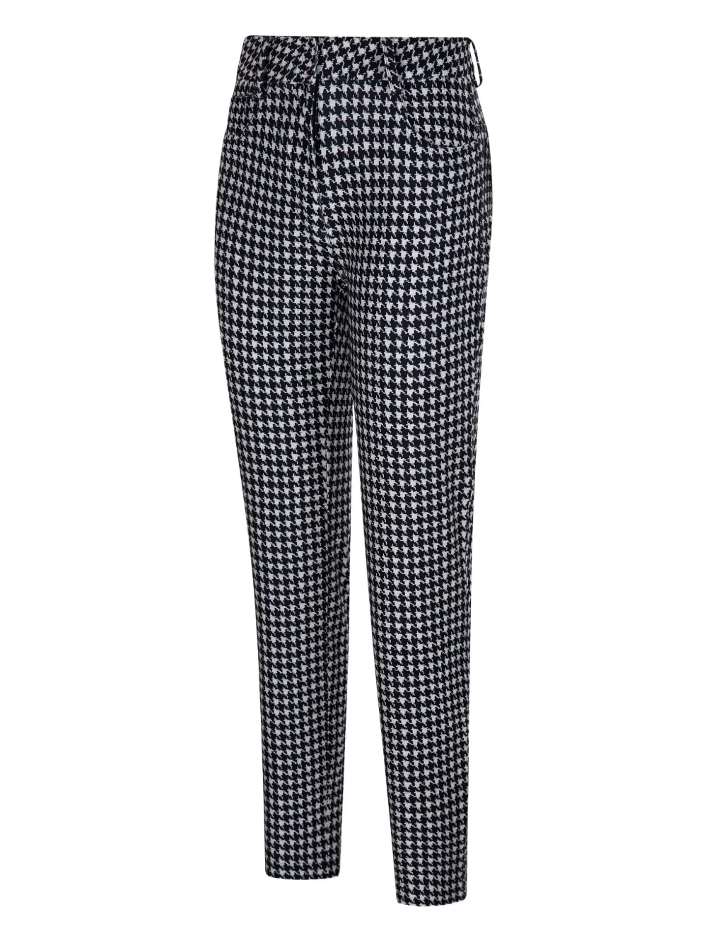 Norma Kamali Broek met pied-de-poule print Zwart