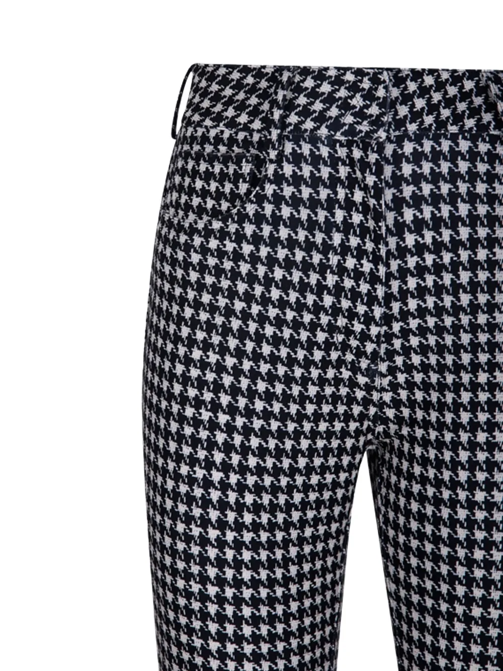 Norma Kamali Broek met pied-de-poule print Zwart