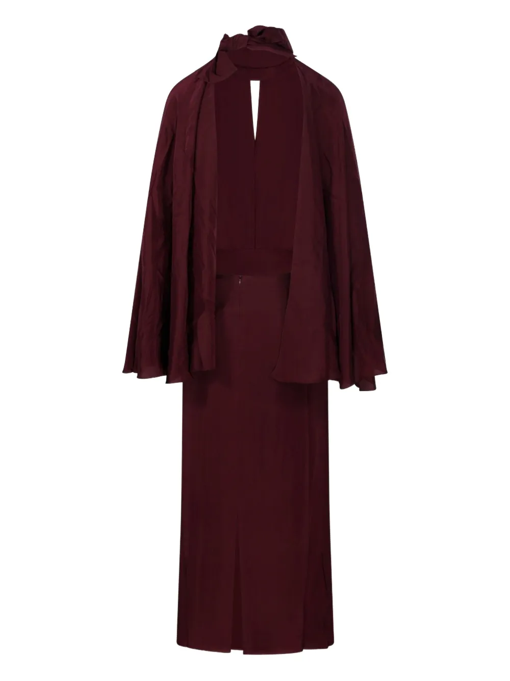 Johanna Ortiz Midi-jurk met hoge hals Rood