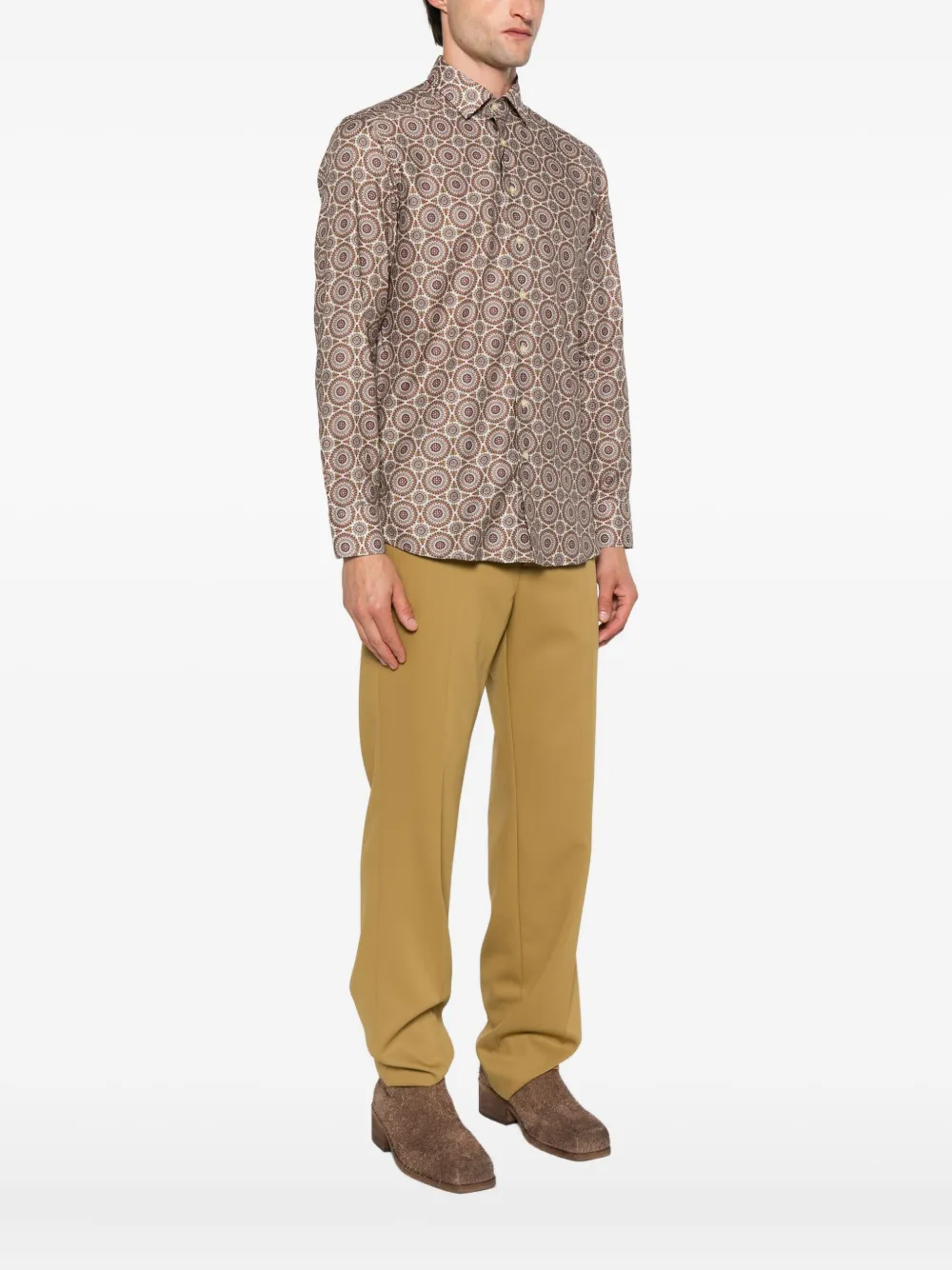 ETRO Overhemd met grafische print Bruin