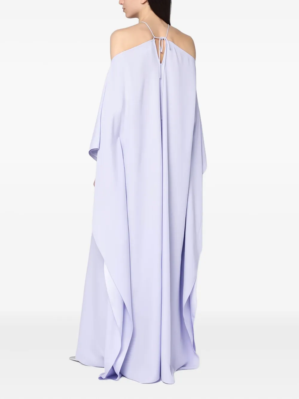 Taller Marmo Off-shoulder maxi-jurk verfraaid met veren Paars
