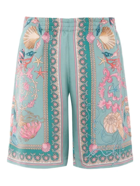 Versace Kids شورت حرير بنقش صدف