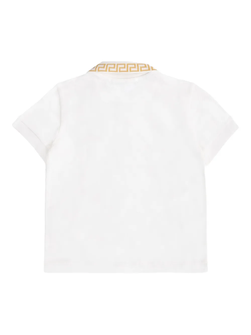 Versace Kids Poloshirt met Greca borduurwerk Wit
