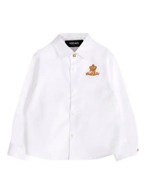 Versace Kids قميص بأكمام طويلة وزينة تاج
