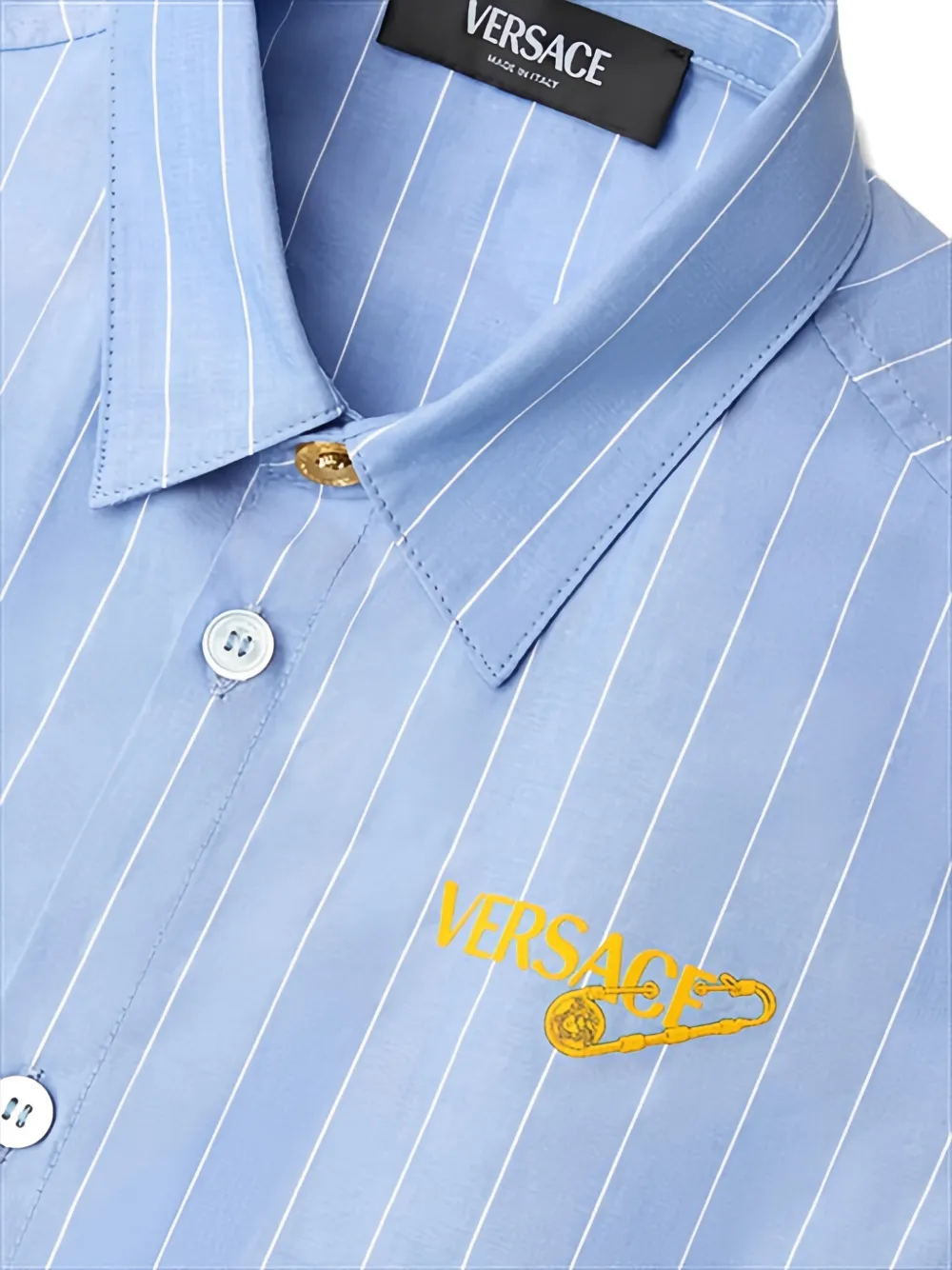  Versace Kids Camisa A Rayas - Azul 
