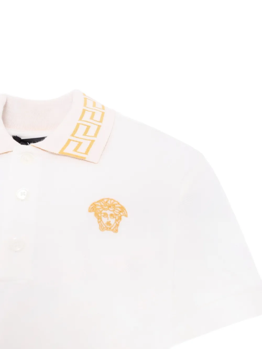 Versace Kids Medusa embroidered polo shirt Wit