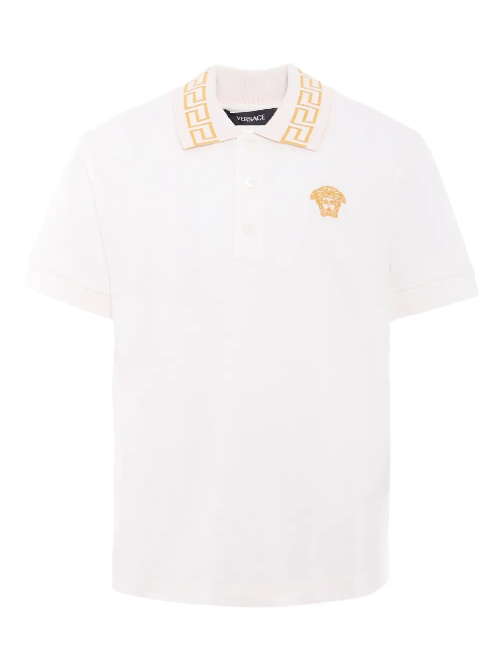 Versace Kids Medusa embroidered polo shirt Wit