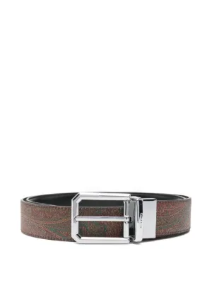 ETRO ペイズリーレザーベルト | ブラック | FARFETCH JP