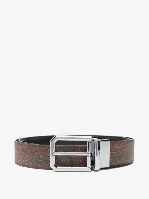 ETRO ceinture en cuir à motif cachemire