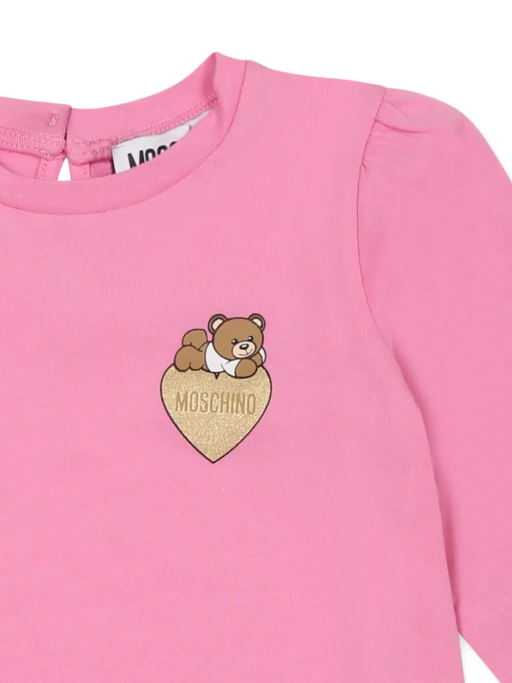 Moschino Kids T-shirt verfraaid met hart en lange mouwen Roze