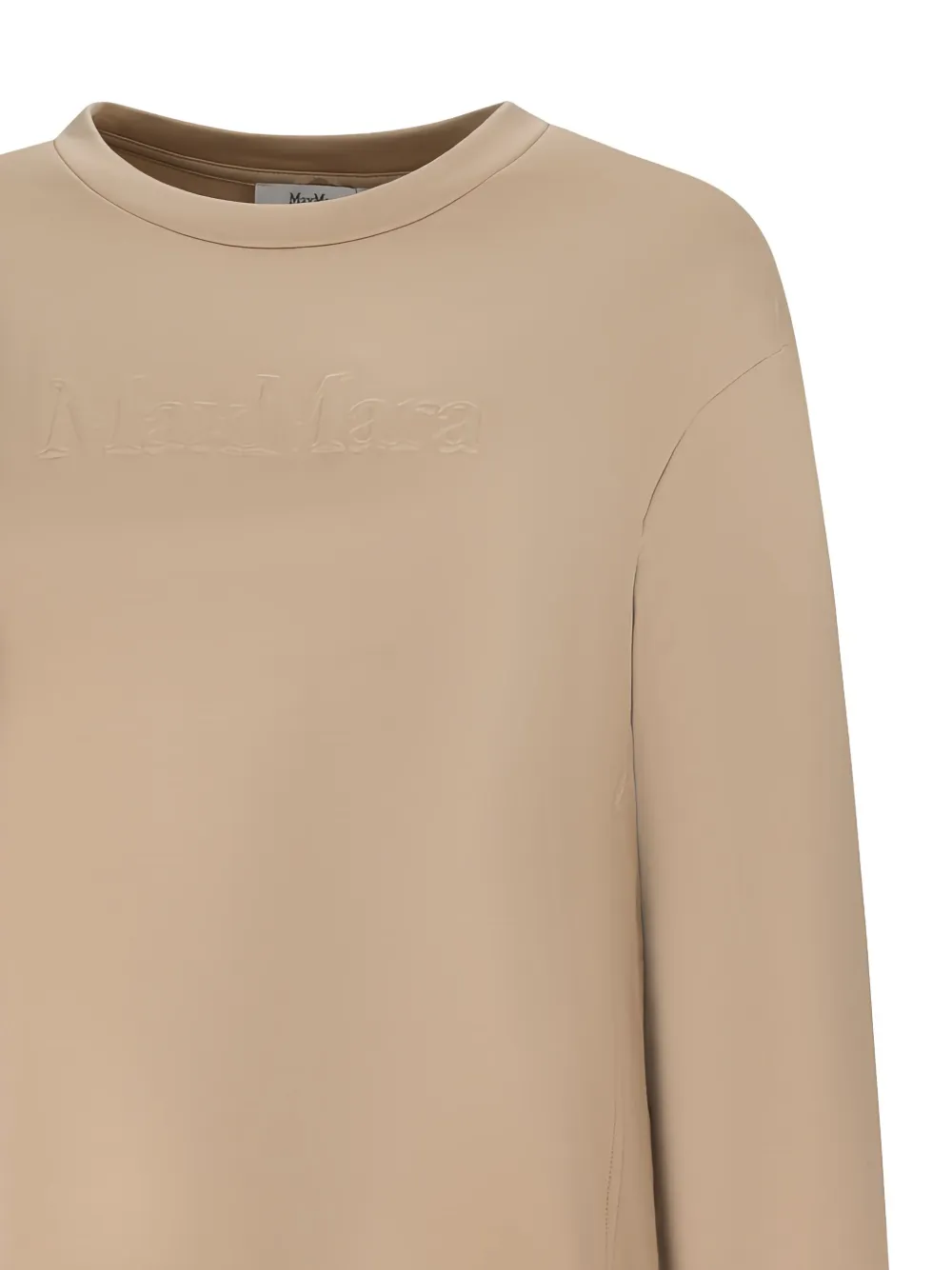 Max Mara Long-sleeves Embossed-logo Sweatshirt In Brown