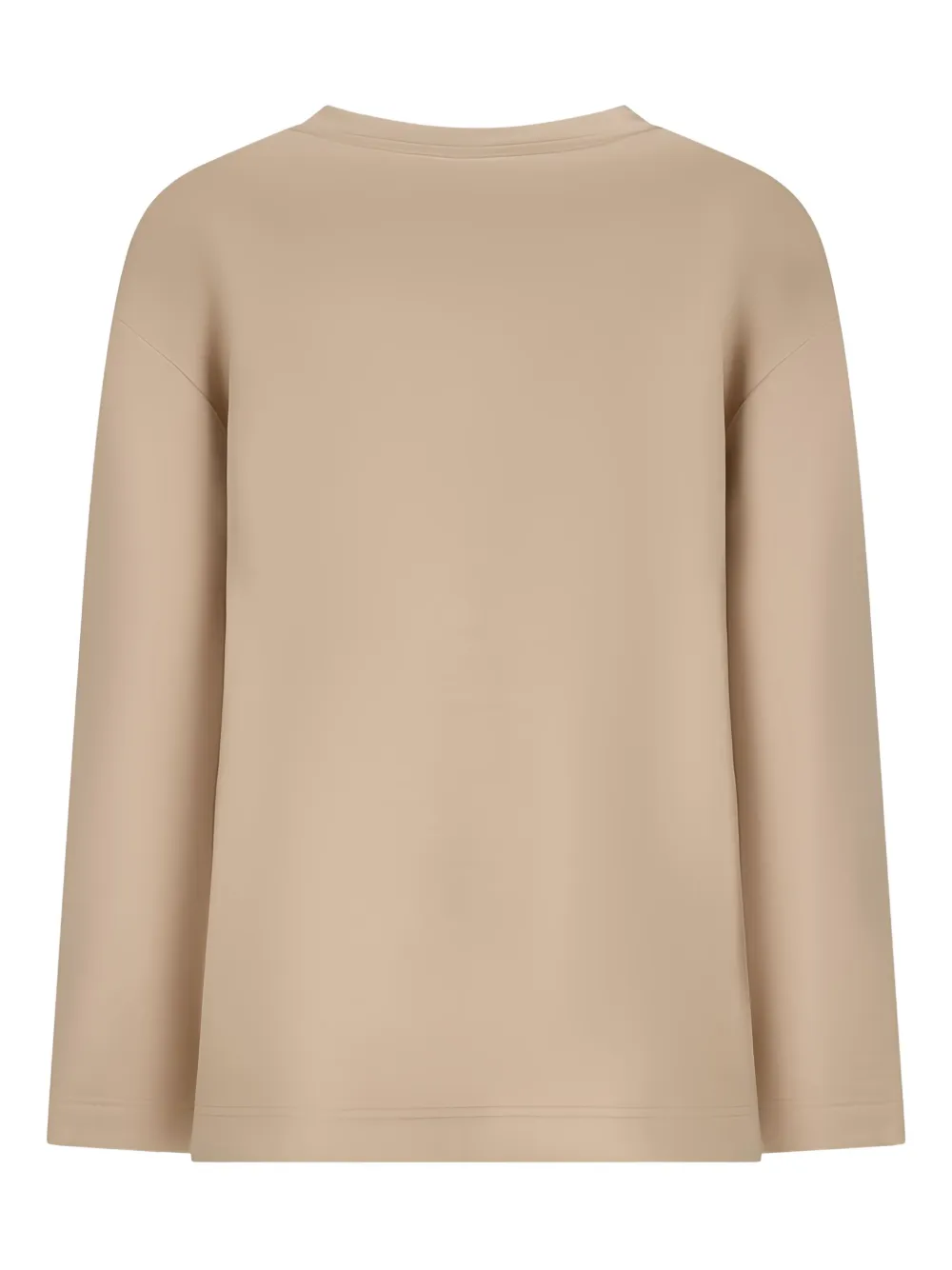 Max Mara Long-sleeves Embossed-logo Sweatshirt In Brown
