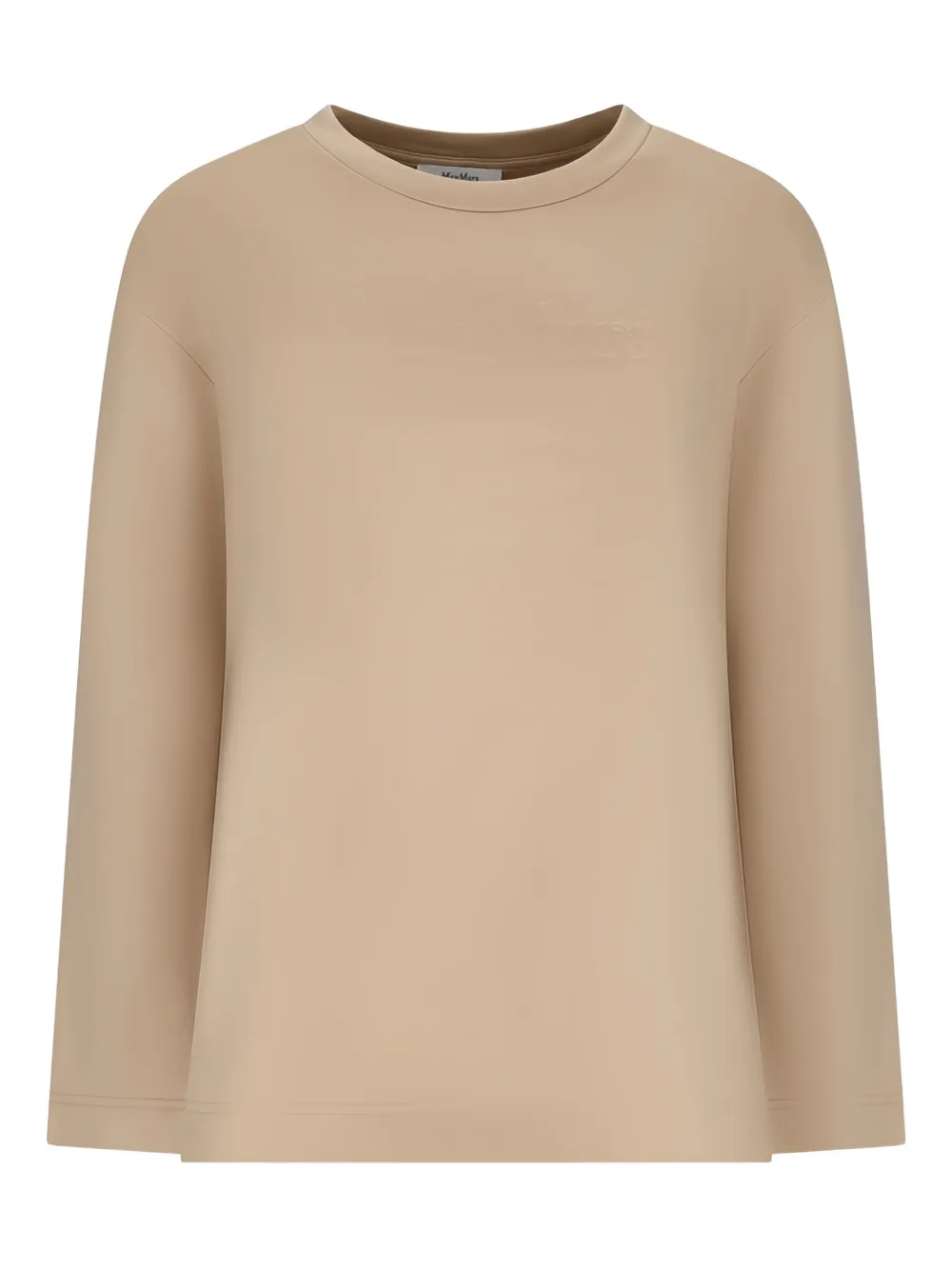 Max Mara Long-sleeves Embossed-logo Sweatshirt In Brown