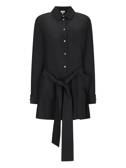 LOEWE belted silk blouse