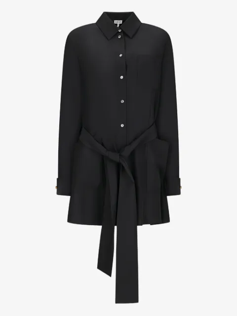 LOEWE blusa de seda con cinturón