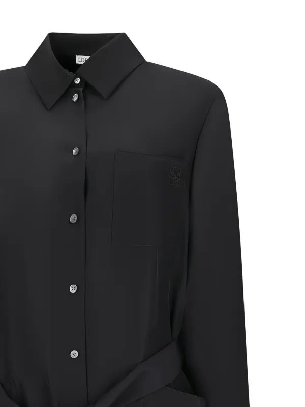 LOEWE ベルテッド シルクブラウス | ブラック | FARFETCH JP