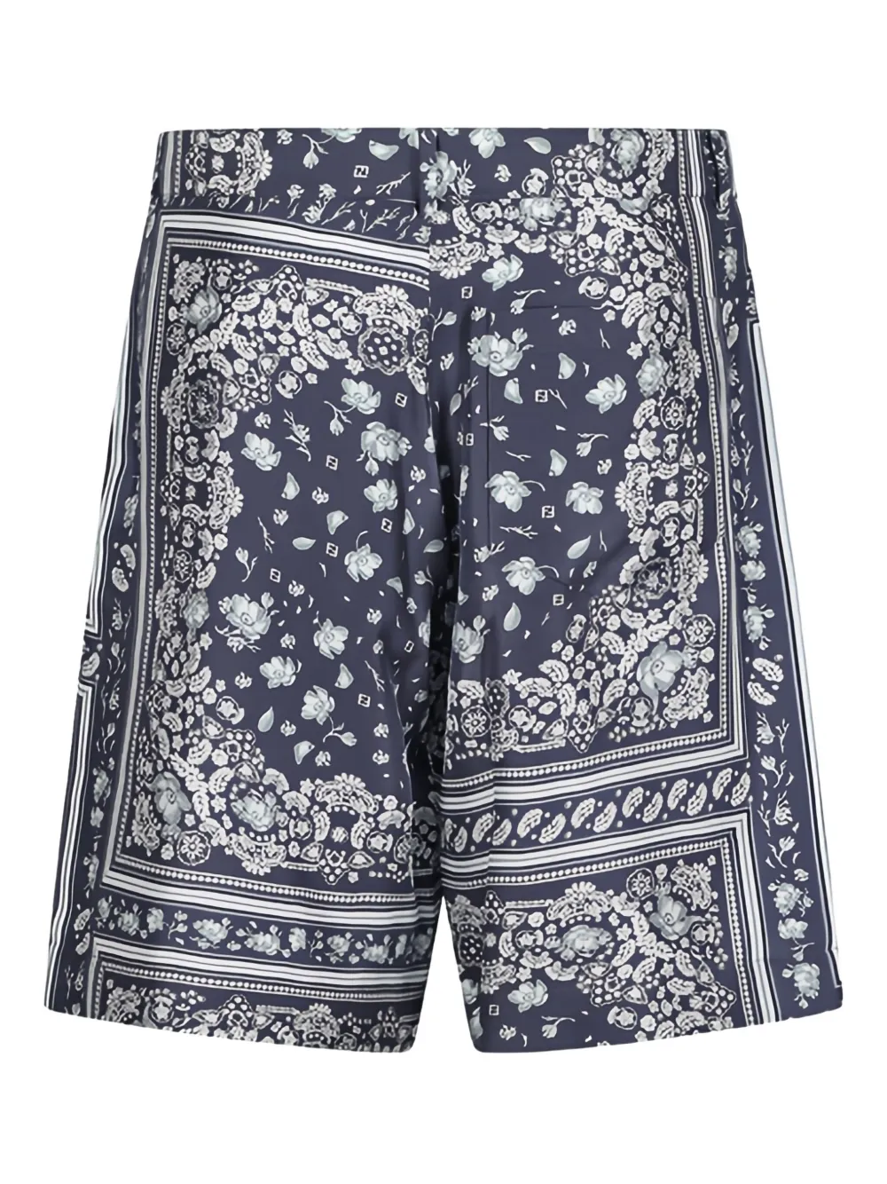 FENDI bandana-print silk shorts Blauw