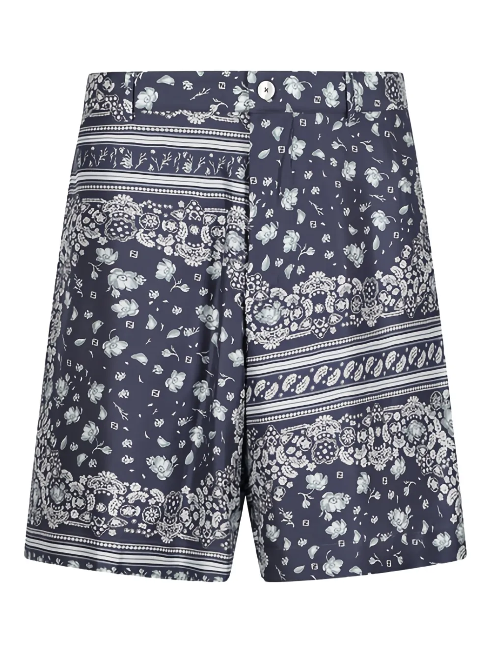 FENDI bandana-print silk shorts Blauw