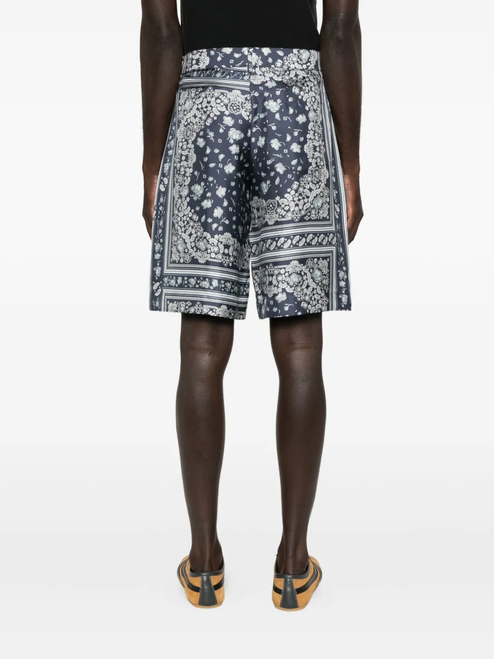 FENDI Shorts met bandanaprint Blauw