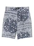 FENDI bandana-print silk shorts - Blue