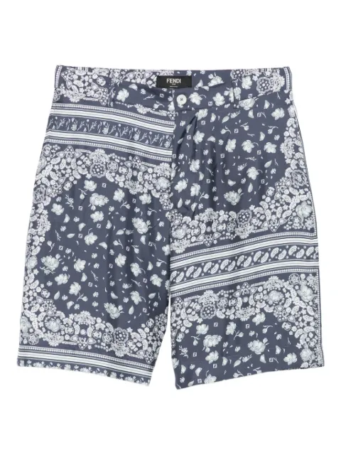 FENDI bermudas de seda con estampado de bandana