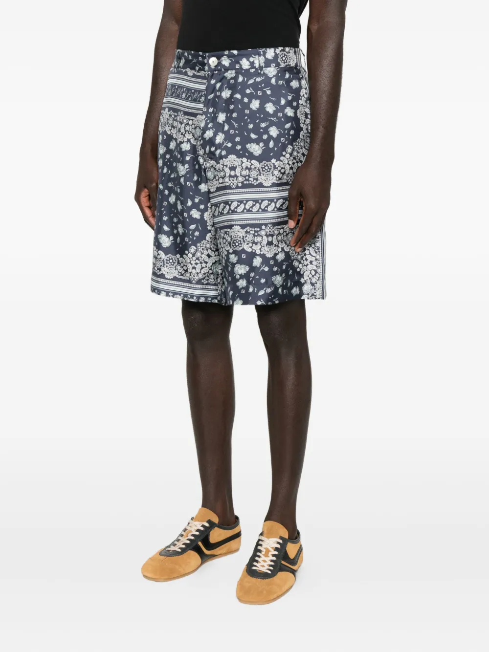 FENDI Shorts met bandanaprint Blauw
