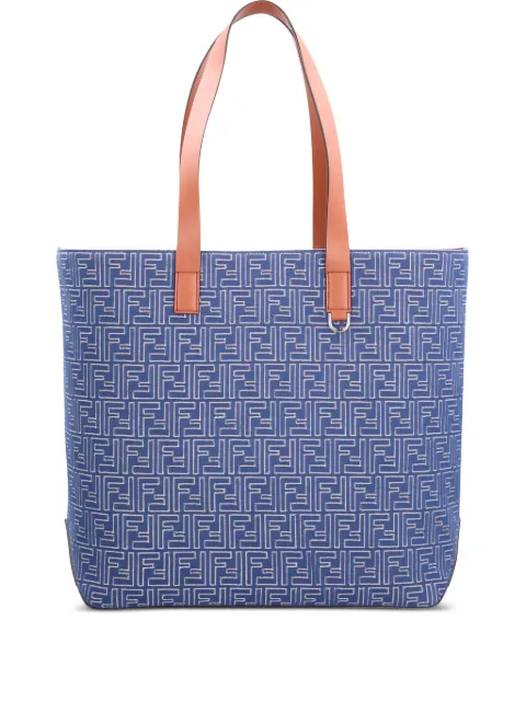 FENDI Bolsa tote FF média com efeito jeans