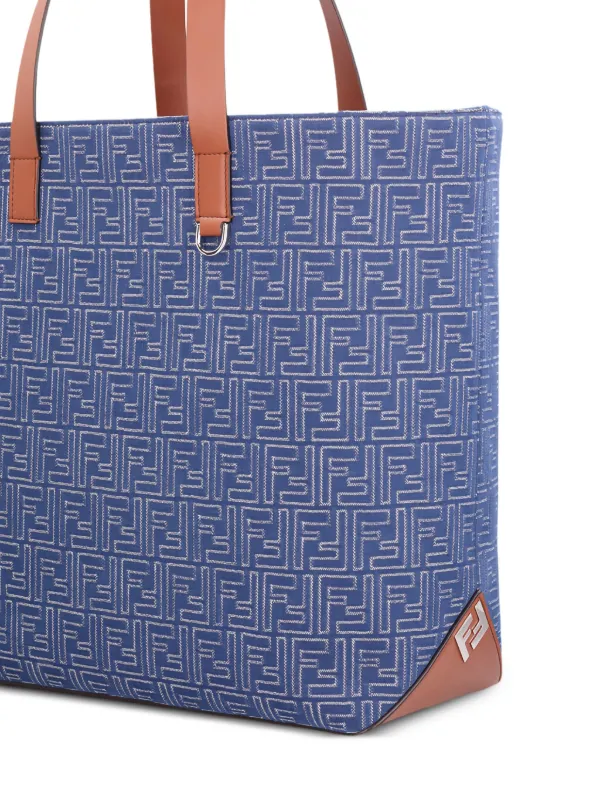 FENDI FFモノグラム デニムエフェクト ハンドバッグ | ブルー
