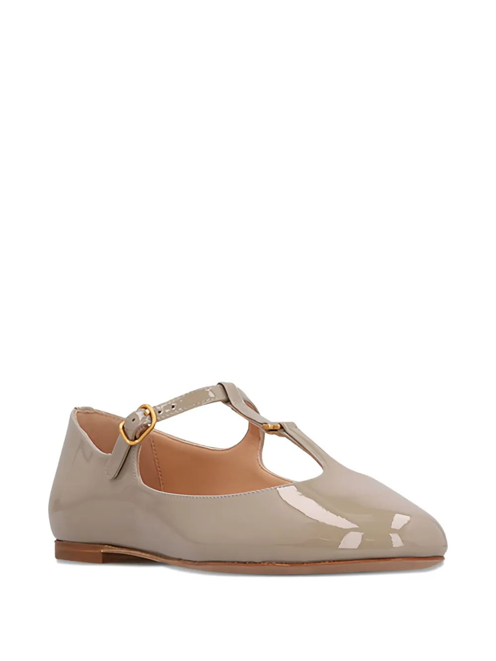 Chloé t-bar leather ballet flats - Grijs