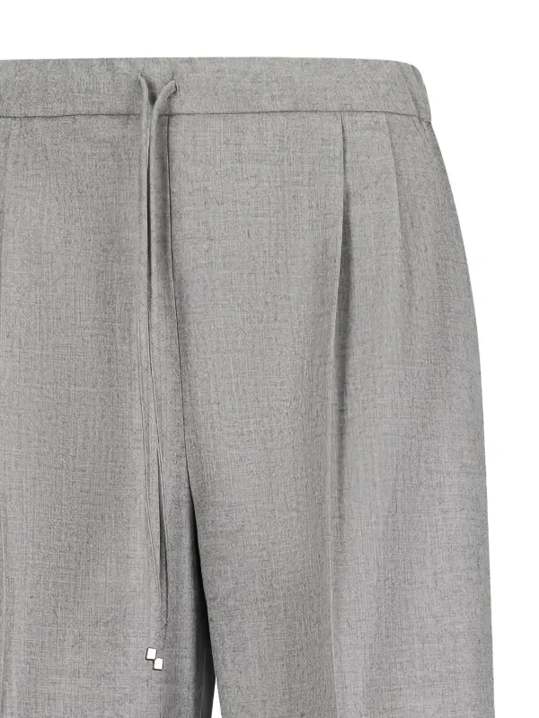 新作*MAXMARA*ワイドウールパンツ ドローストリング ゆったり Max Mara ドローストリング パンツ | グレー | FARFETCH JP